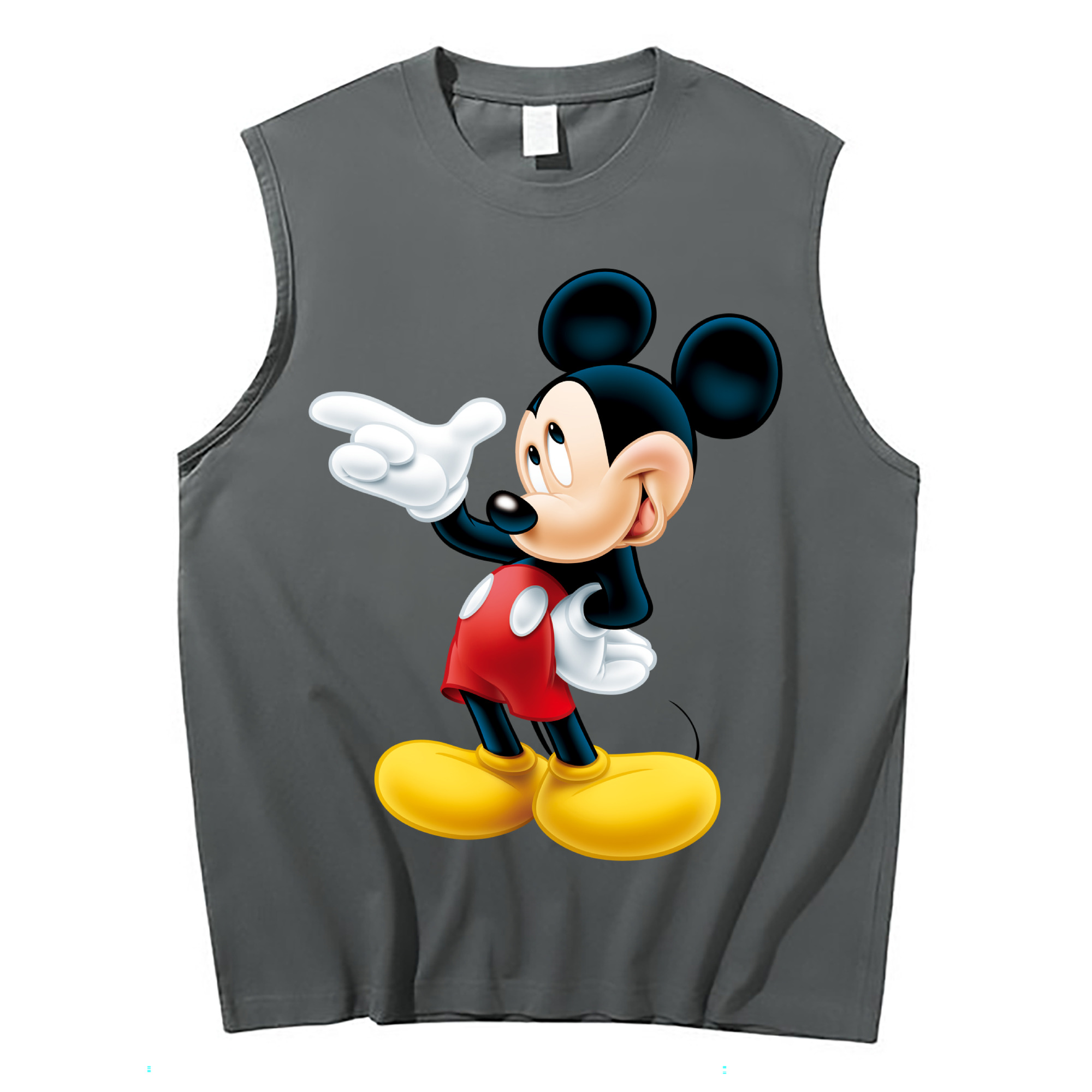 ミッキーマウス Mickey Mouse コットン100％タンクトップ（フロントプリント）